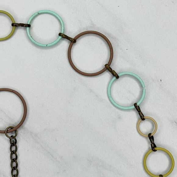 Pastel Hoop Metal Chain Link Belt Plus Size 2X - Picture 7 of 12